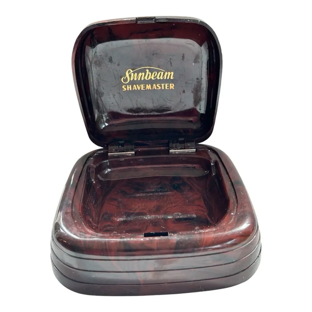 Vintage 1940's SUNBEAM SHAVEMASTER Original Hard Case‎ with Box NO RAZOR